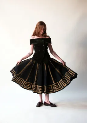 1950s Column Print Circle Skirt