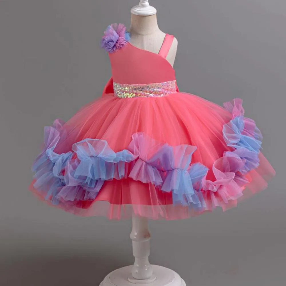 2pcs Flower Dress baby birthday party princess TuTu dress for girls 9M-6Year wear