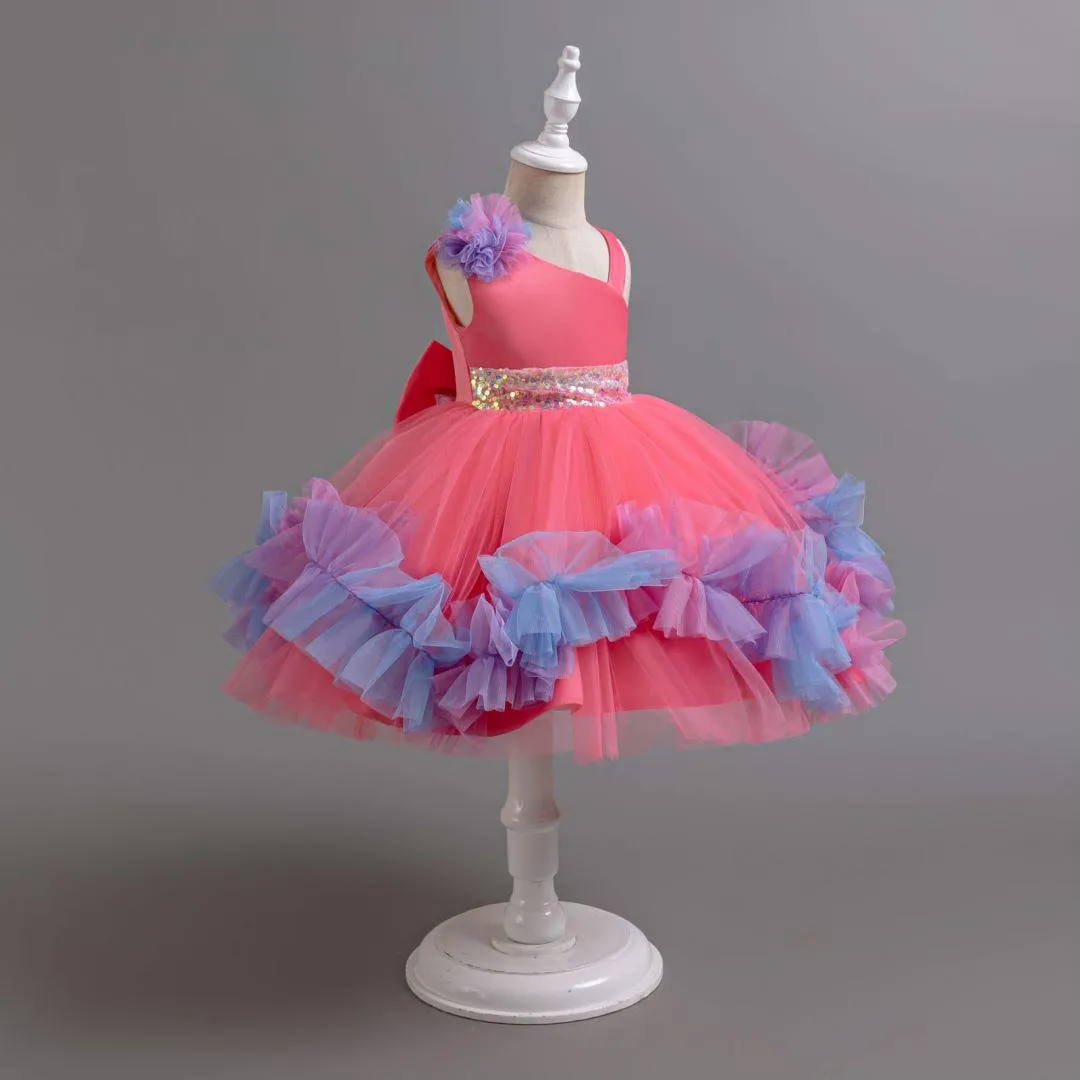 2pcs Flower Dress baby birthday party princess TuTu dress for girls 9M-6Year wear