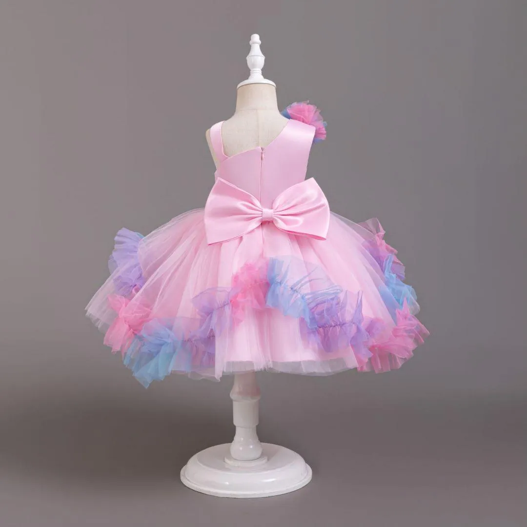 2pcs Flower Dress baby birthday party princess TuTu dress for girls 9M-6Year wear