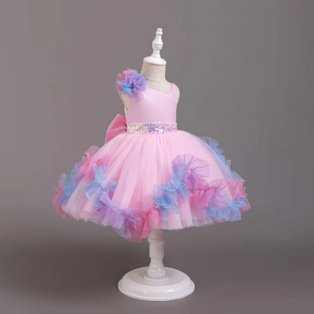 2pcs Flower Dress baby birthday party princess TuTu dress for girls 9M-6Year wear