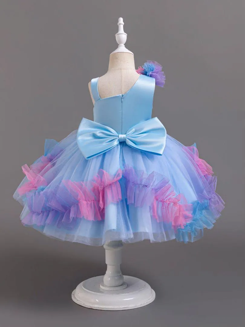 2pcs Flower Dress baby birthday party princess TuTu dress for girls 9M-6Year wear