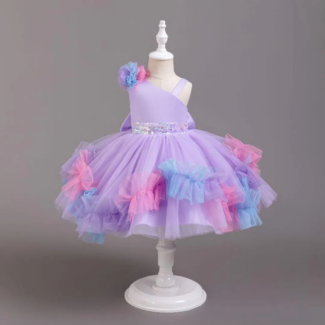 2pcs Flower Dress baby birthday party princess TuTu dress for girls 9M-6Year wear