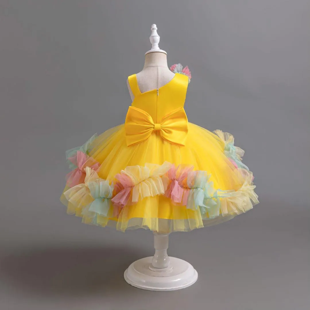 2pcs Flower Dress baby birthday party princess TuTu dress for girls 9M-6Year wear