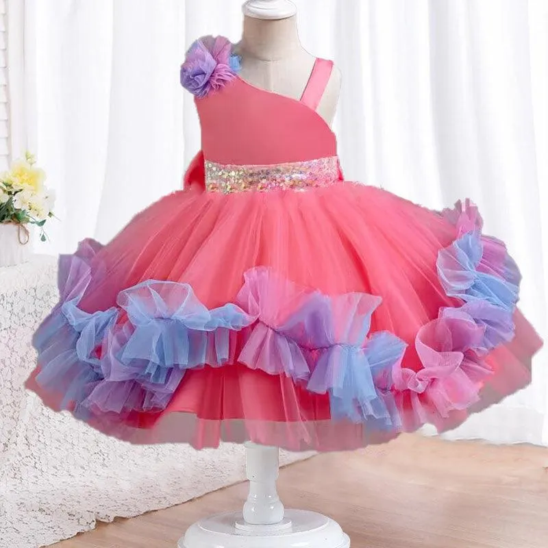 2pcs Flower Dress baby birthday party princess TuTu dress for girls 9M-6Year wear