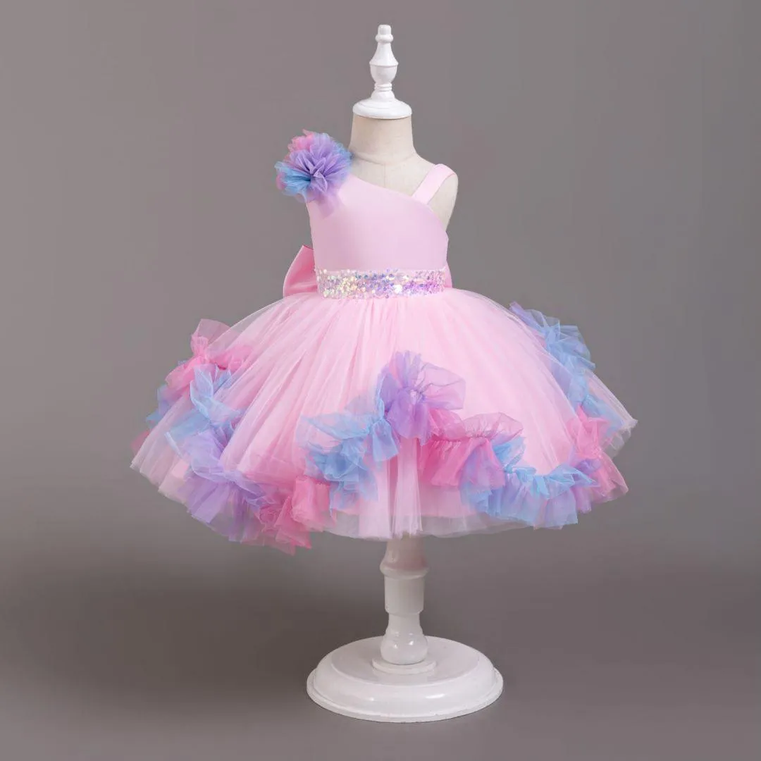 2pcs Flower Dress baby birthday party princess TuTu dress for girls 9M-6Year wear