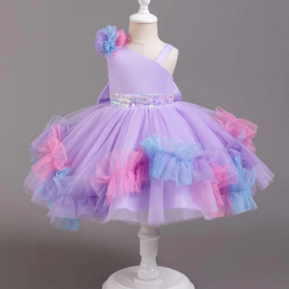 2pcs Flower Dress baby birthday party princess TuTu dress for girls 9M-6Year wear