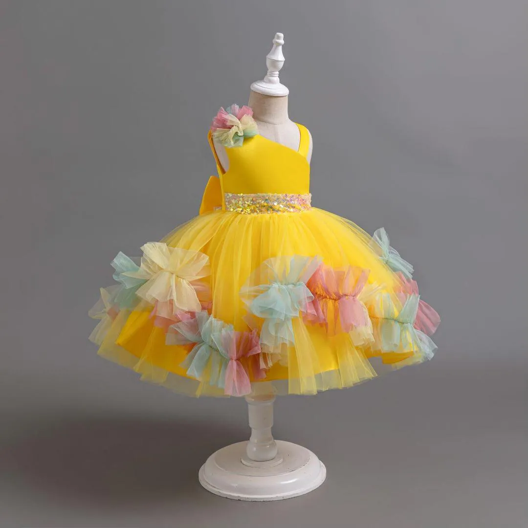 2pcs Flower Dress baby birthday party princess TuTu dress for girls 9M-6Year wear
