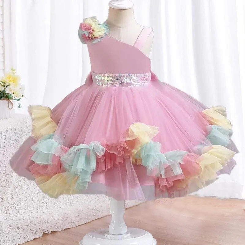 2pcs Flower Dress baby birthday party princess TuTu dress for girls 9M-6Year wear