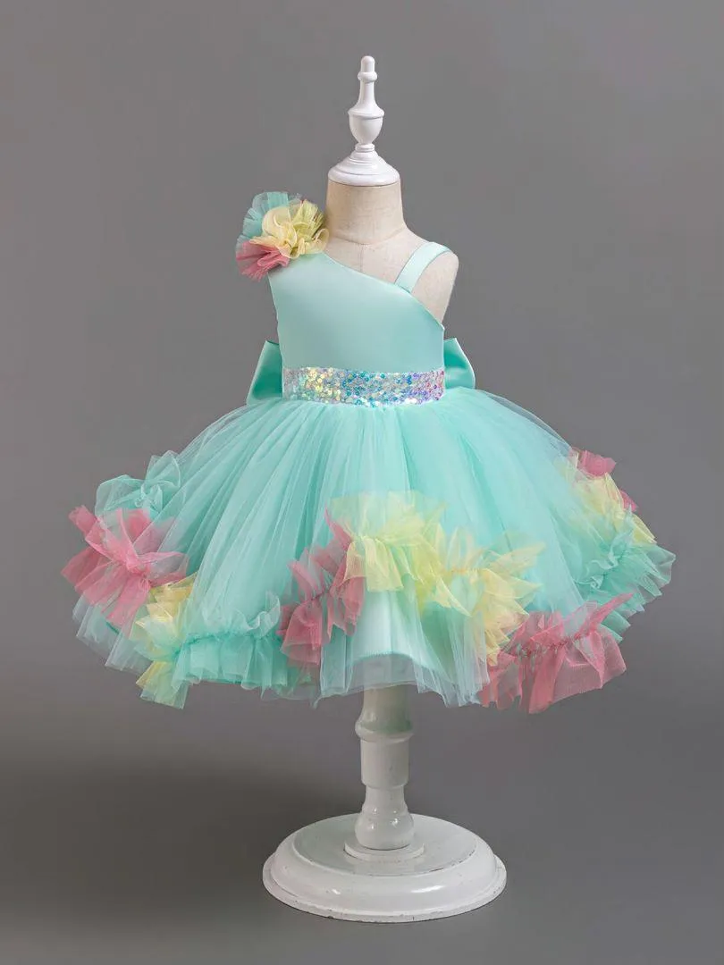 2pcs Flower Dress baby birthday party princess TuTu dress for girls 9M-6Year wear