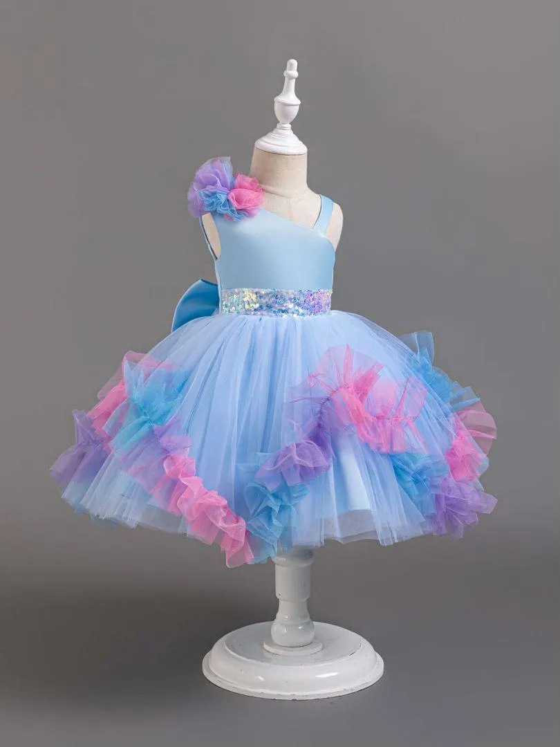 2pcs Flower Dress baby birthday party princess TuTu dress for girls 9M-6Year wear