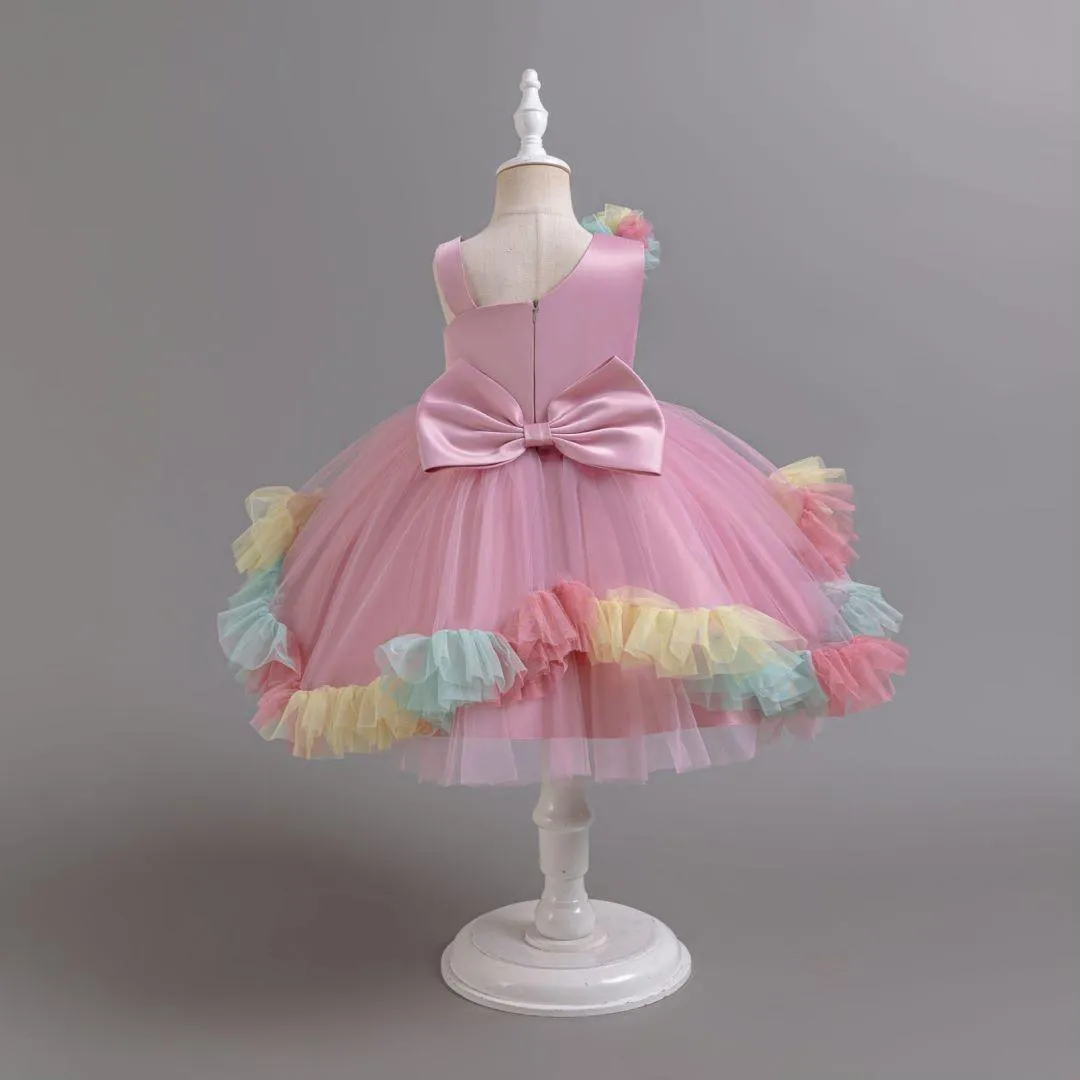 2pcs Flower Dress baby birthday party princess TuTu dress for girls 9M-6Year wear