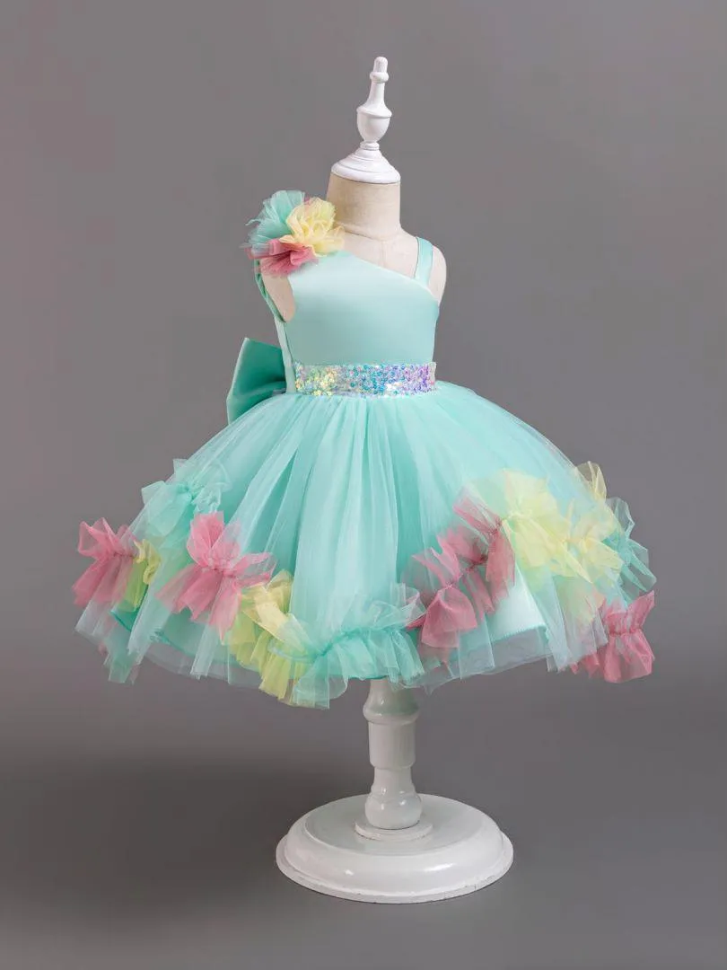 2pcs Flower Dress baby birthday party princess TuTu dress for girls 9M-6Year wear