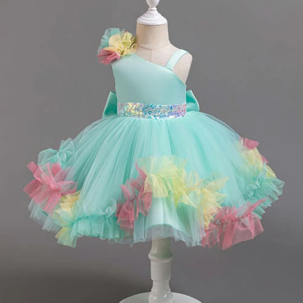 2pcs Flower Dress baby birthday party princess TuTu dress for girls 9M-6Year wear