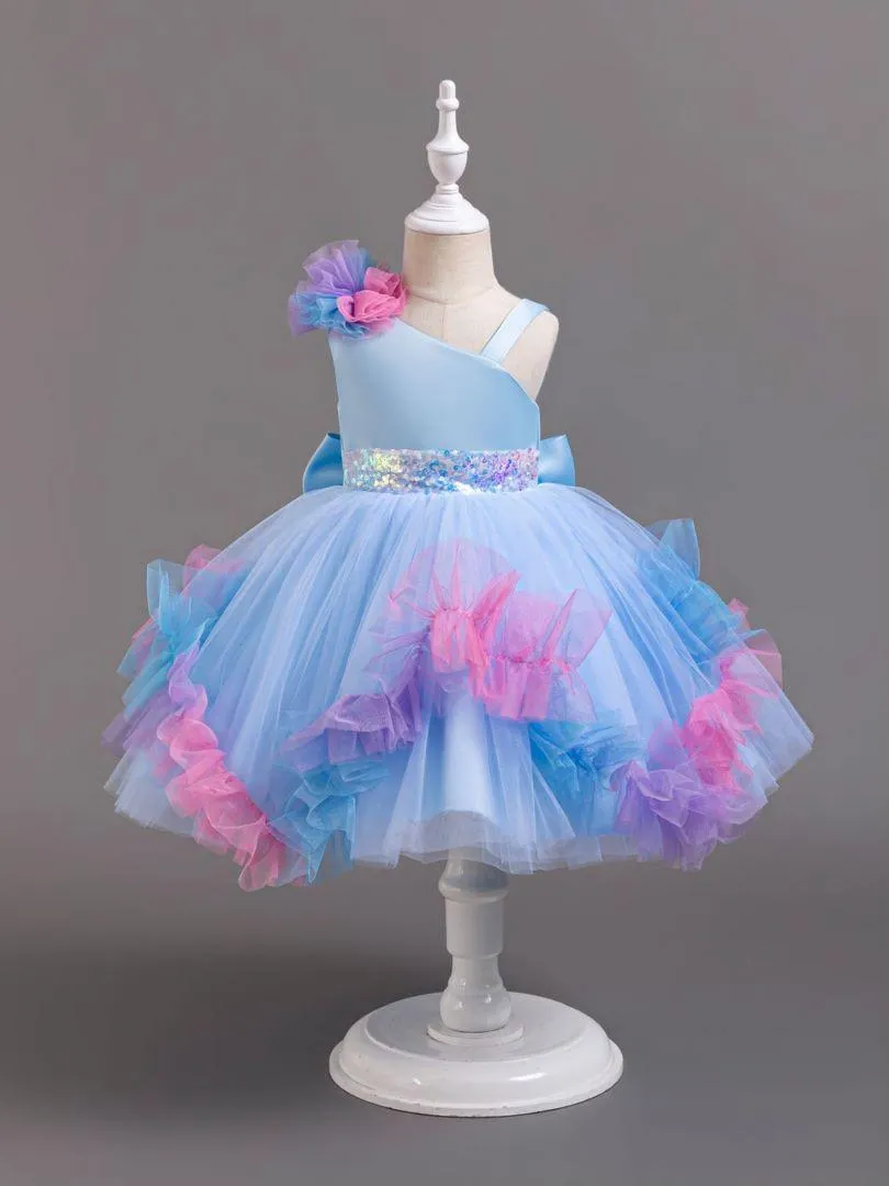 2pcs Flower Dress baby birthday party princess TuTu dress for girls 9M-6Year wear