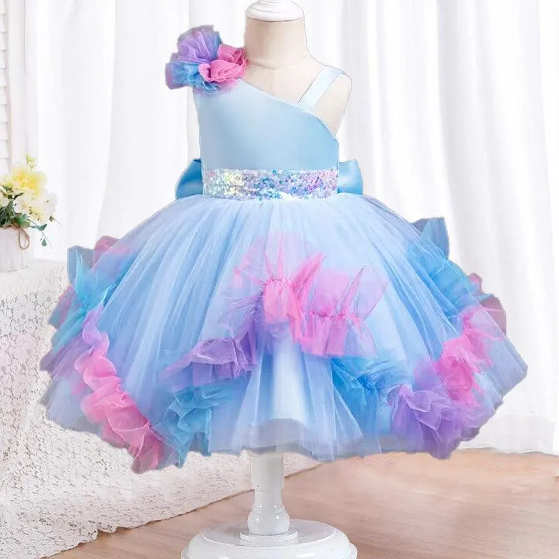 2pcs Flower Dress baby birthday party princess TuTu dress for girls 9M-6Year wear