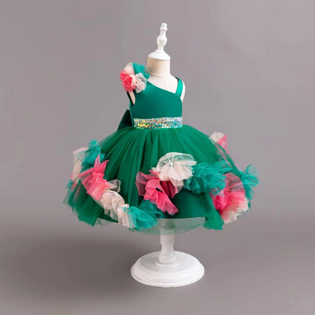 2pcs Flower Dress baby birthday party princess TuTu dress for girls 9M-6Year wear
