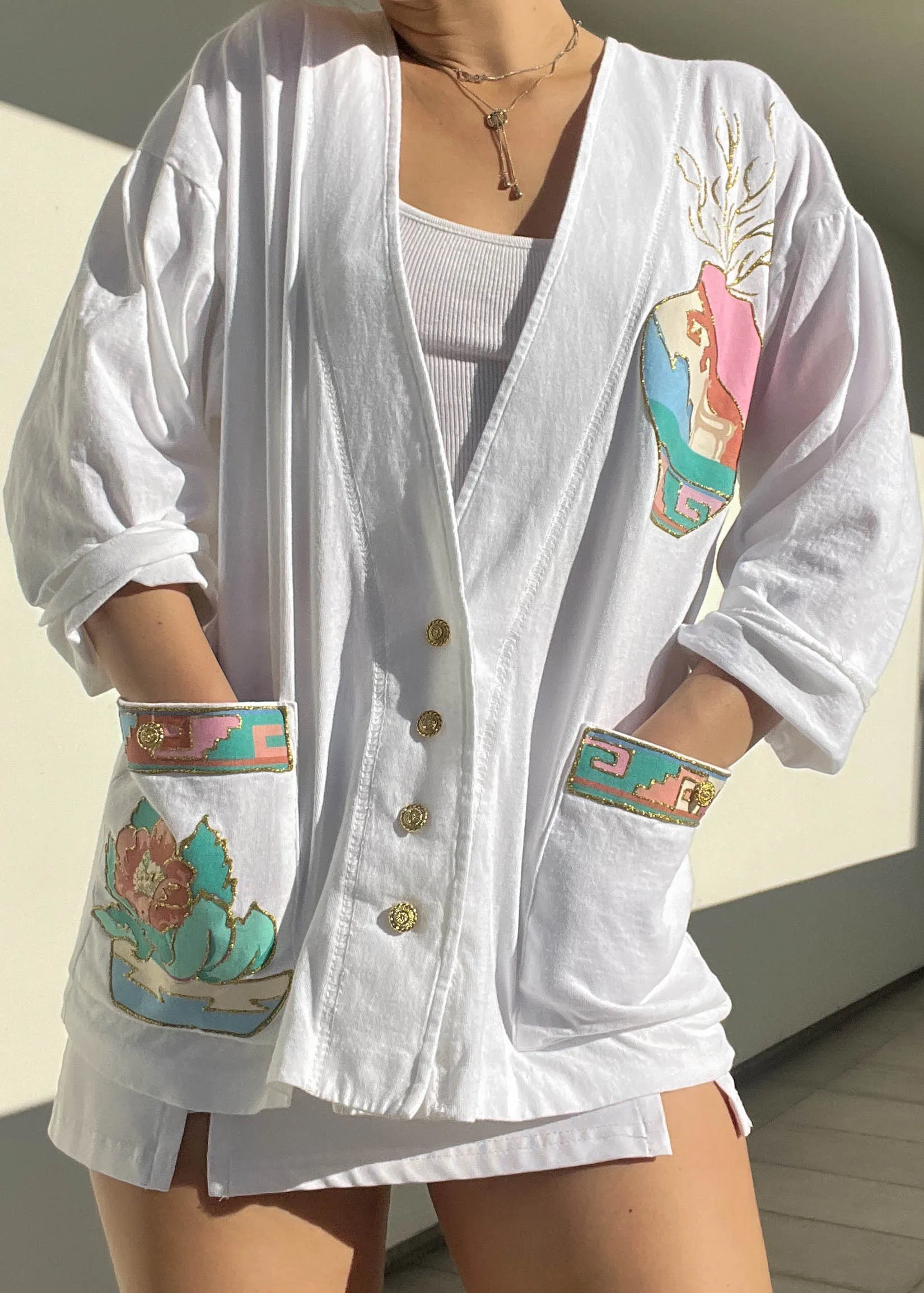 80's Pastel Aztec Cardigan (S-M)