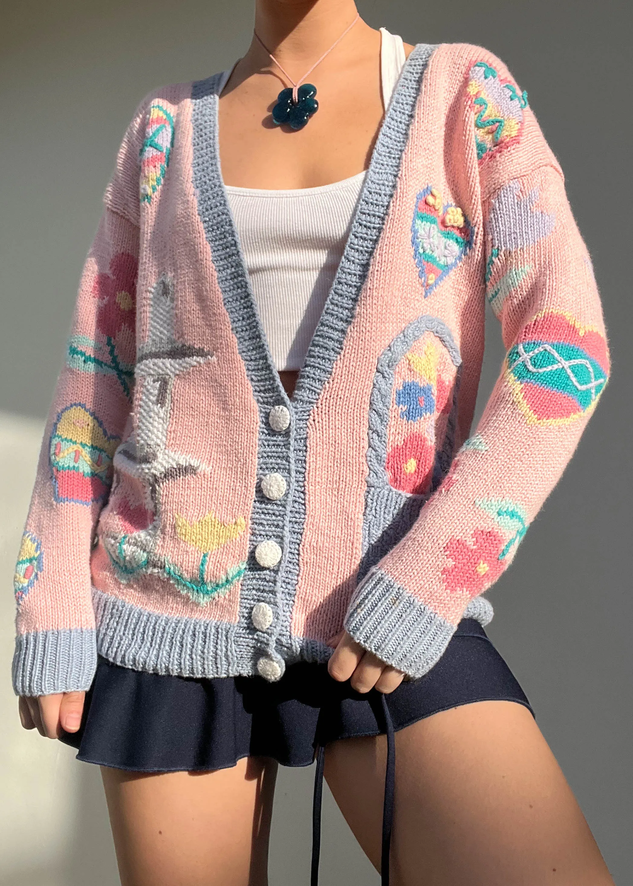 80's Pastel Cardigan (M)