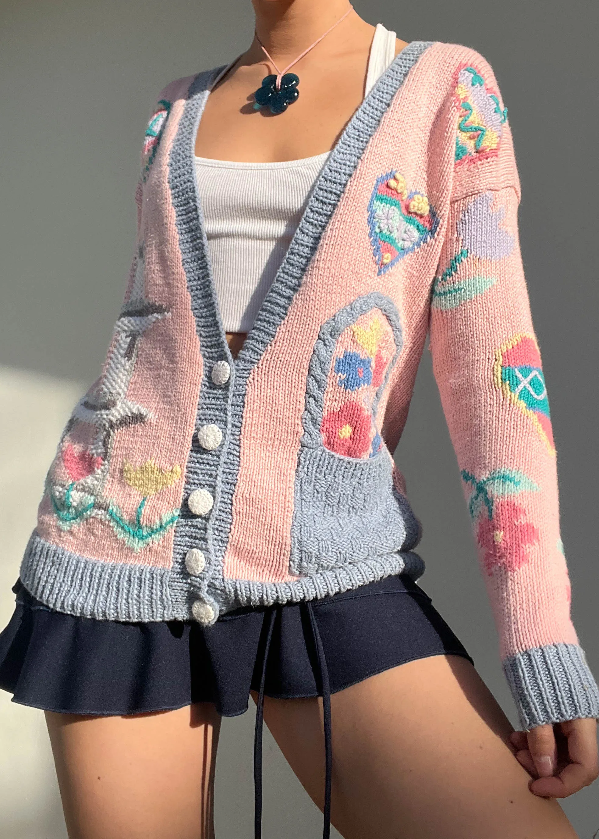80's Pastel Cardigan (M)