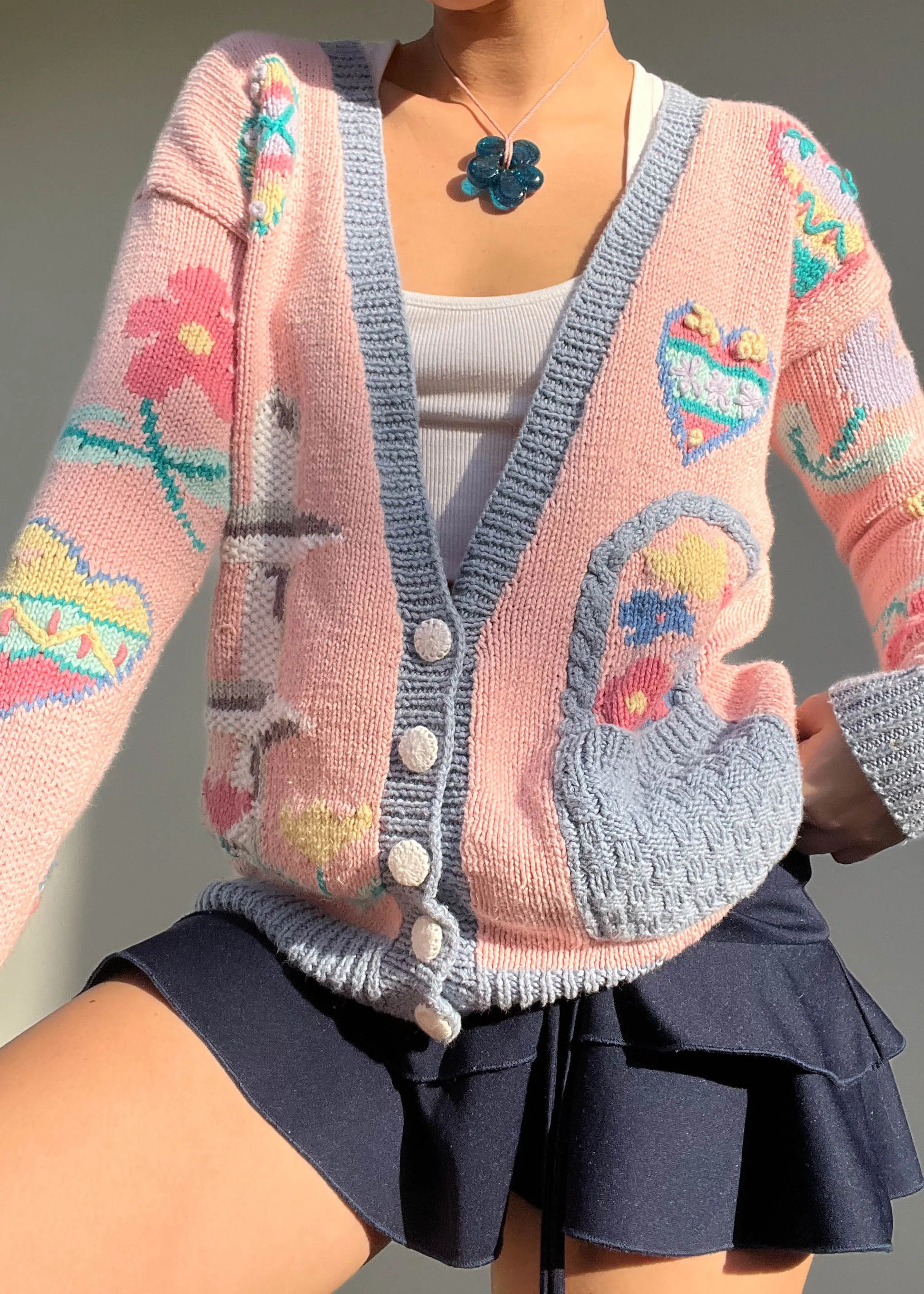 80's Pastel Cardigan (M)