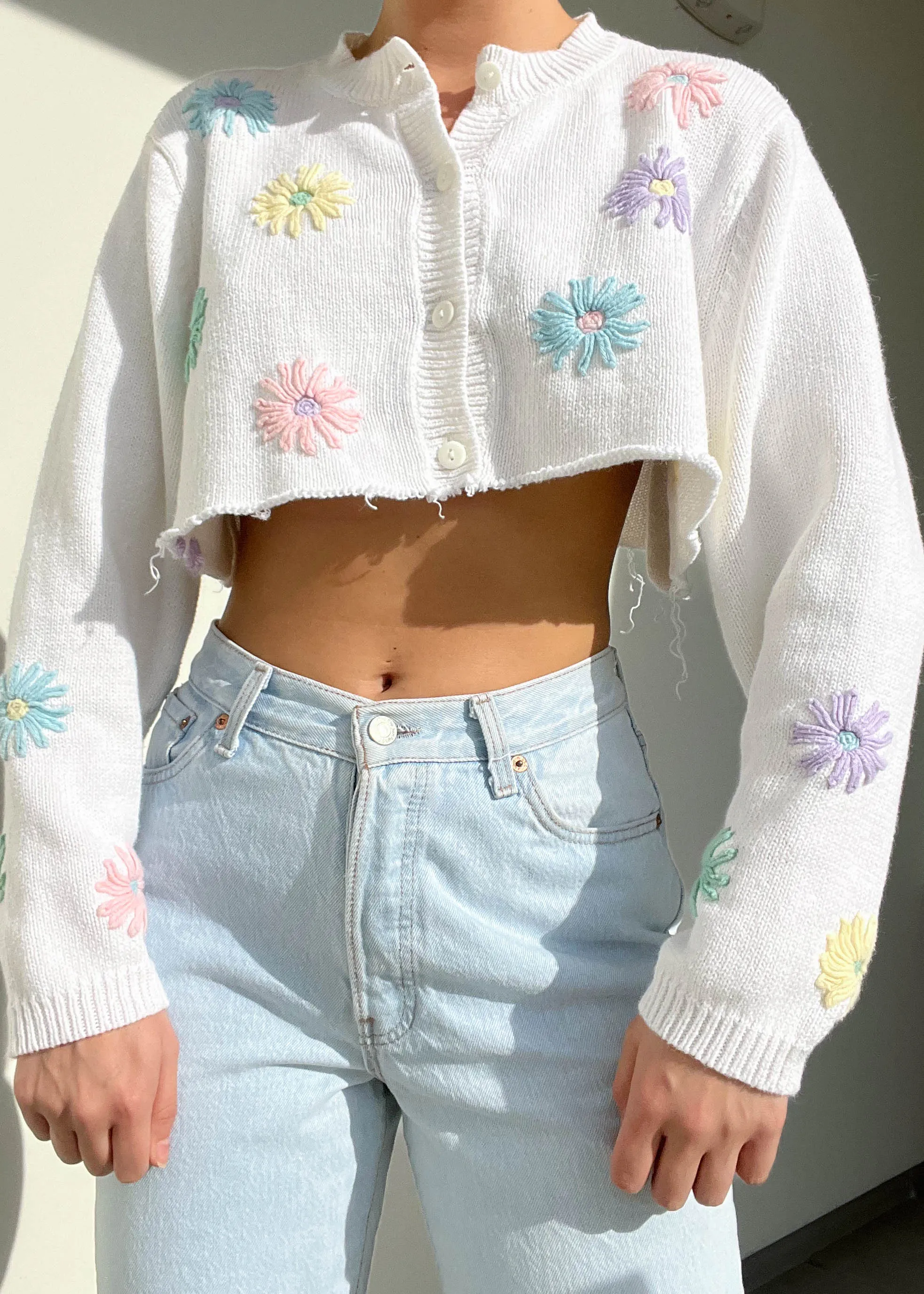 90's Pastel Daisy Cardigan (S-L)