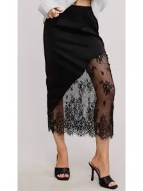 90S SLIP SKIRT X BLACK