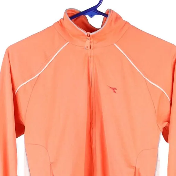 Age 10-11 Diadora Track Jacket - Medium Orange Polyester