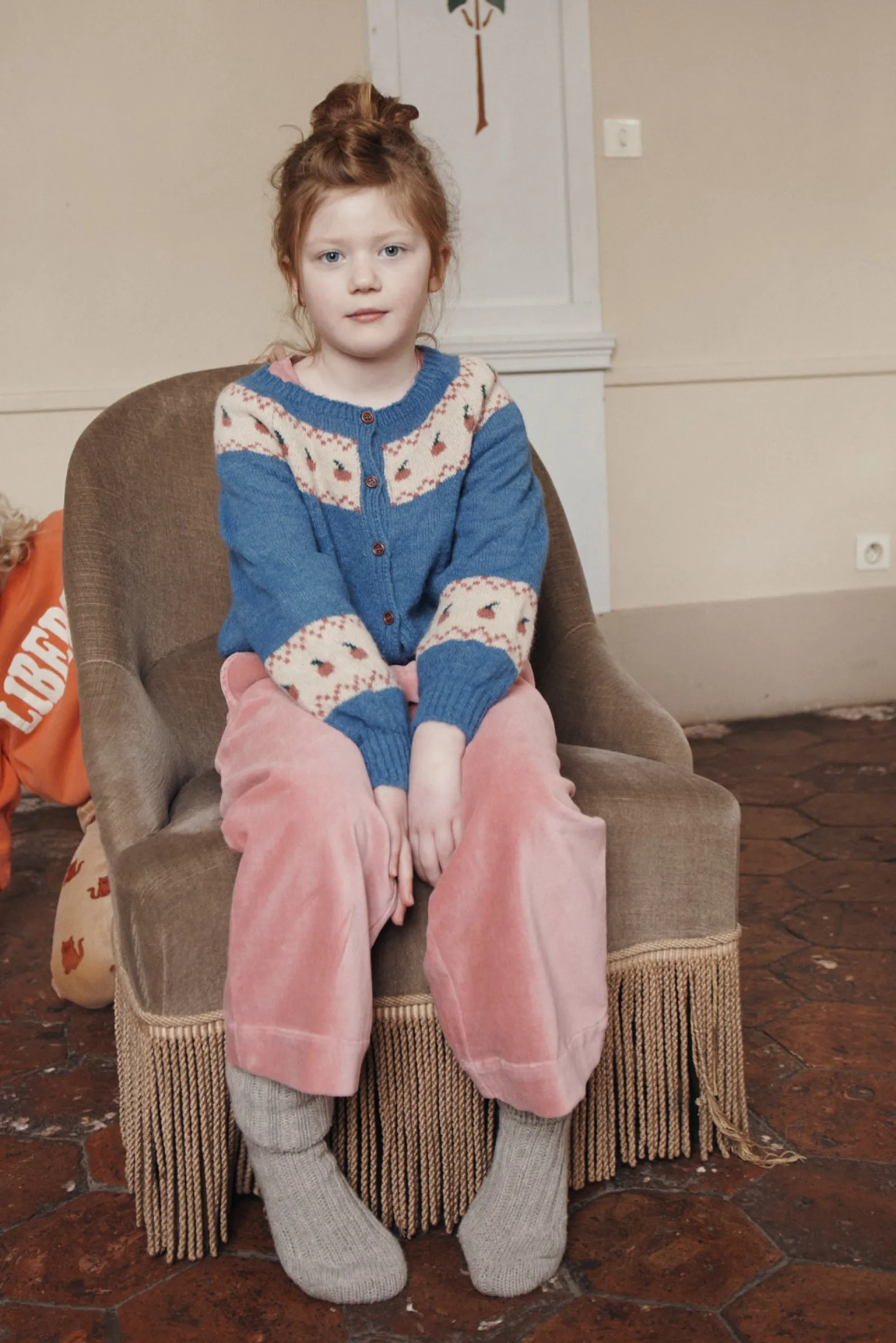 Apple Collar Cardigan in Blue