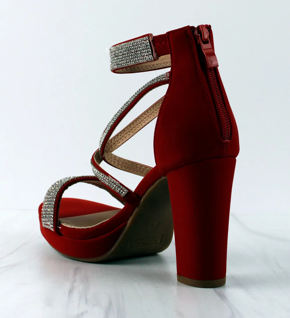 Asia 66 Women's Cross Strapped Platform Heeled Sandals