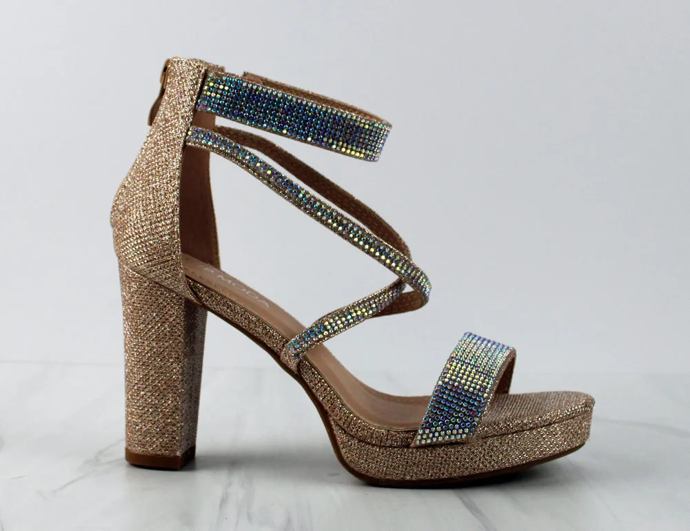 Asia 66 Women's Cross Strapped Platform Heeled Sandals