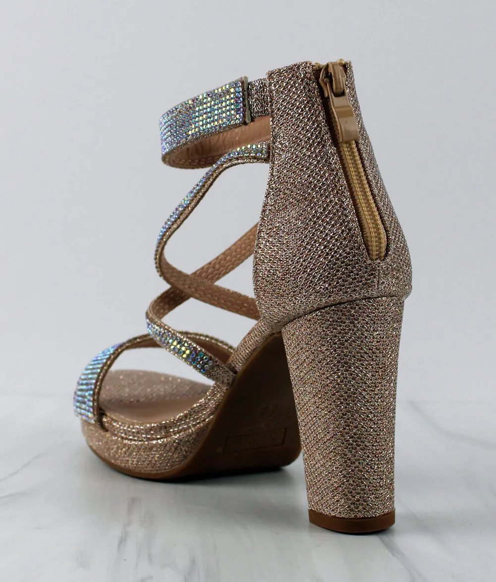 Asia 66 Women's Cross Strapped Platform Heeled Sandals