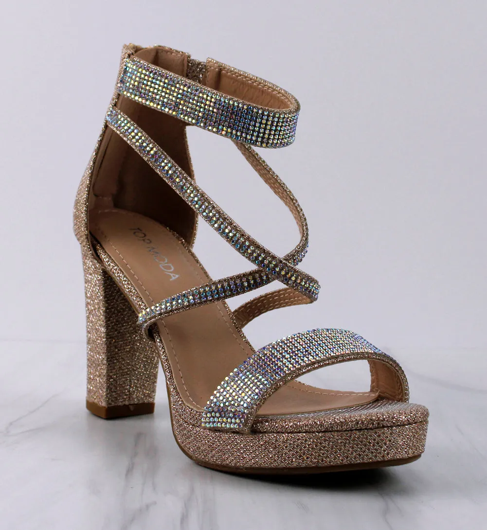 Asia 66 Women's Cross Strapped Platform Heeled Sandals
