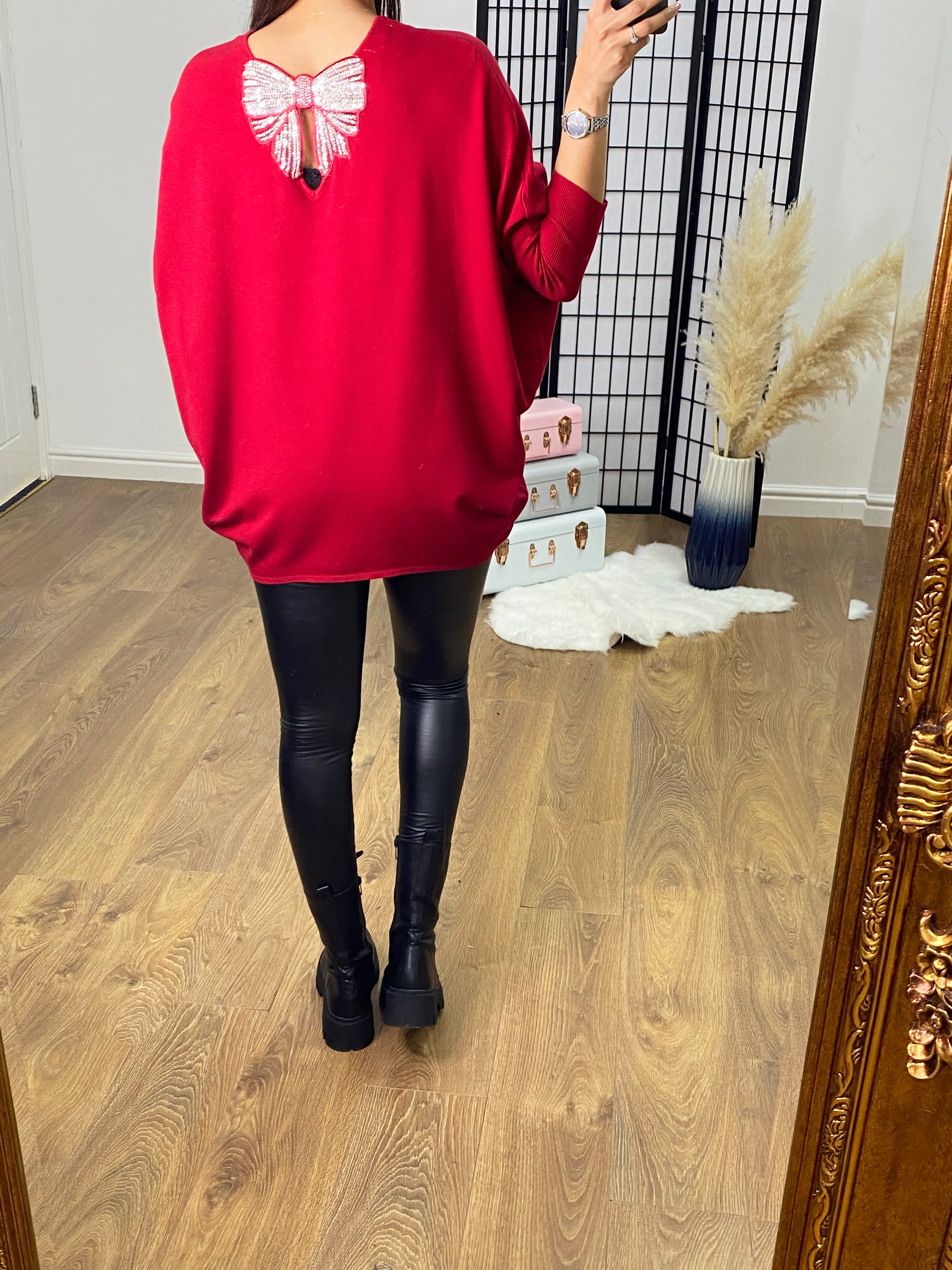 Aylin Beaded Bow Back Jumper