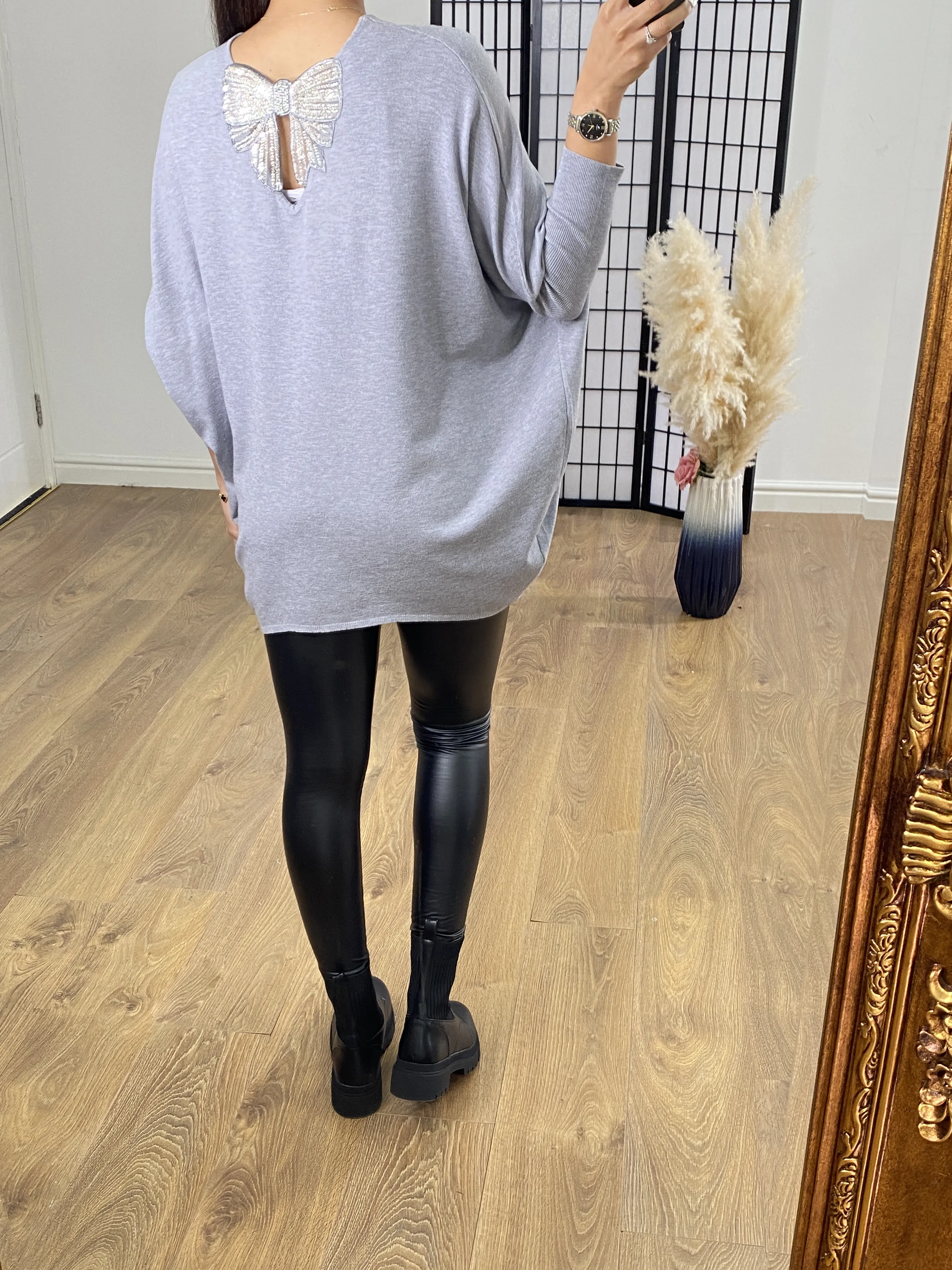 Aylin Beaded Bow Back Jumper
