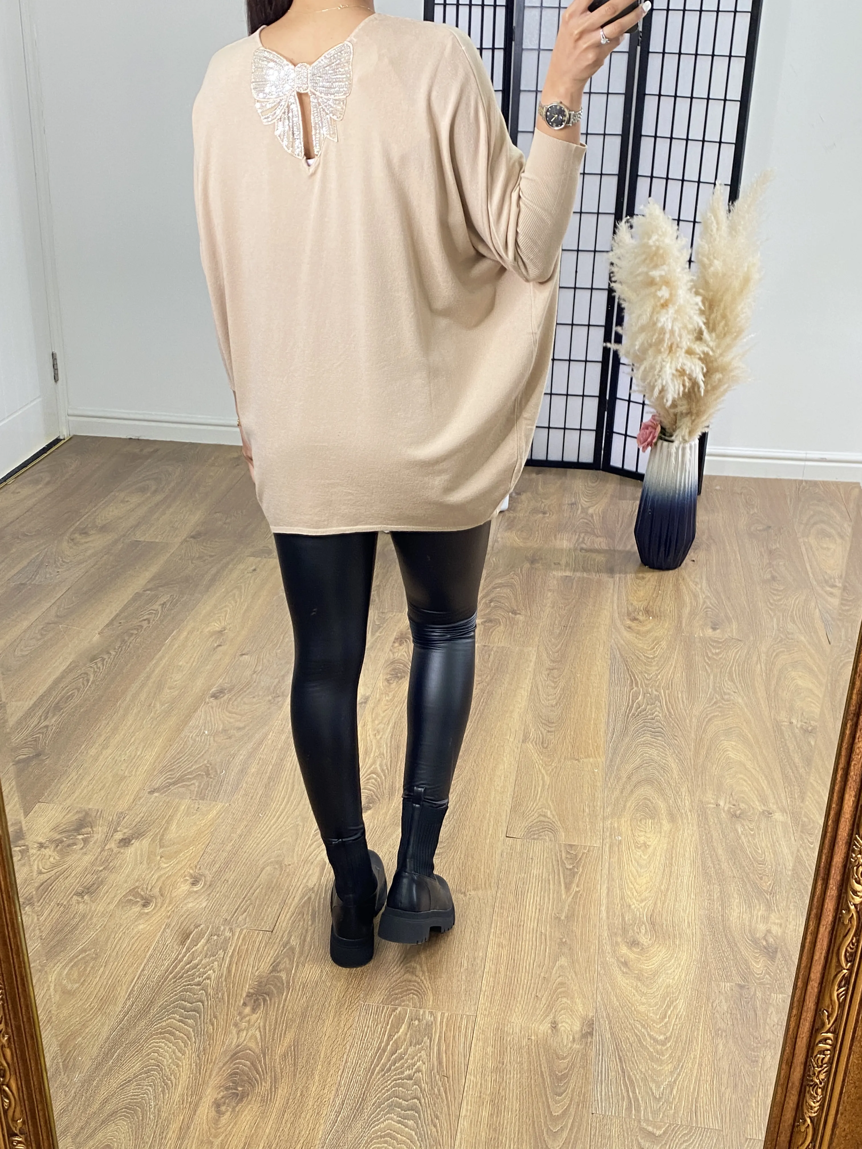 Aylin Beaded Bow Back Jumper