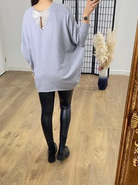 Aylin Beaded Bow Back Jumper