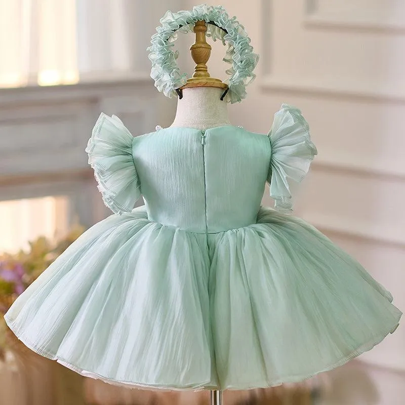 Baby Flower Pearl Princess Dress Girls Birthday Evening Dress Suitable for Many Occasions