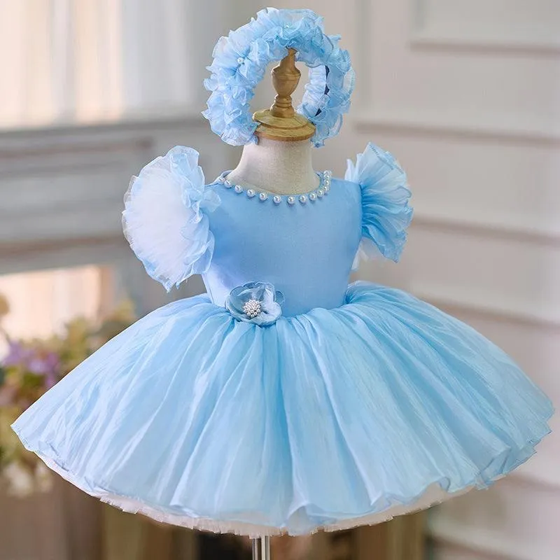 Baby Flower Pearl Princess Dress Girls Birthday Evening Dress Suitable for Many Occasions