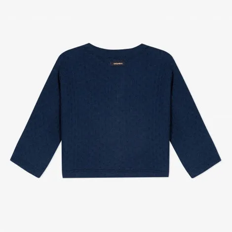 Baby girl fancy tubular knit jacket