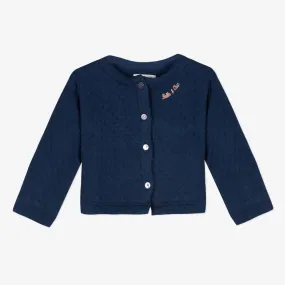 Baby girl fancy tubular knit jacket