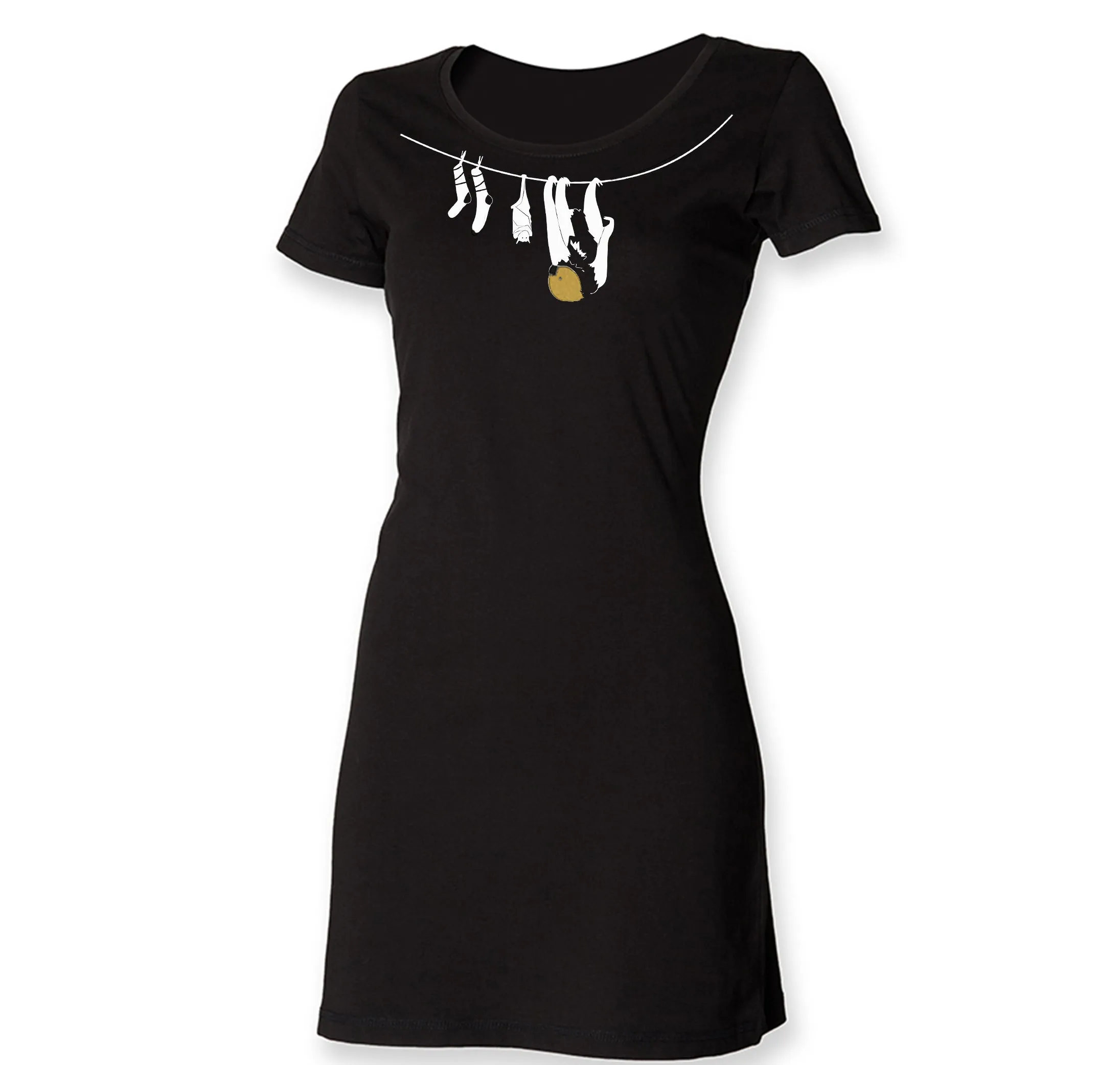 Bat sloth and socks t-shirt dress