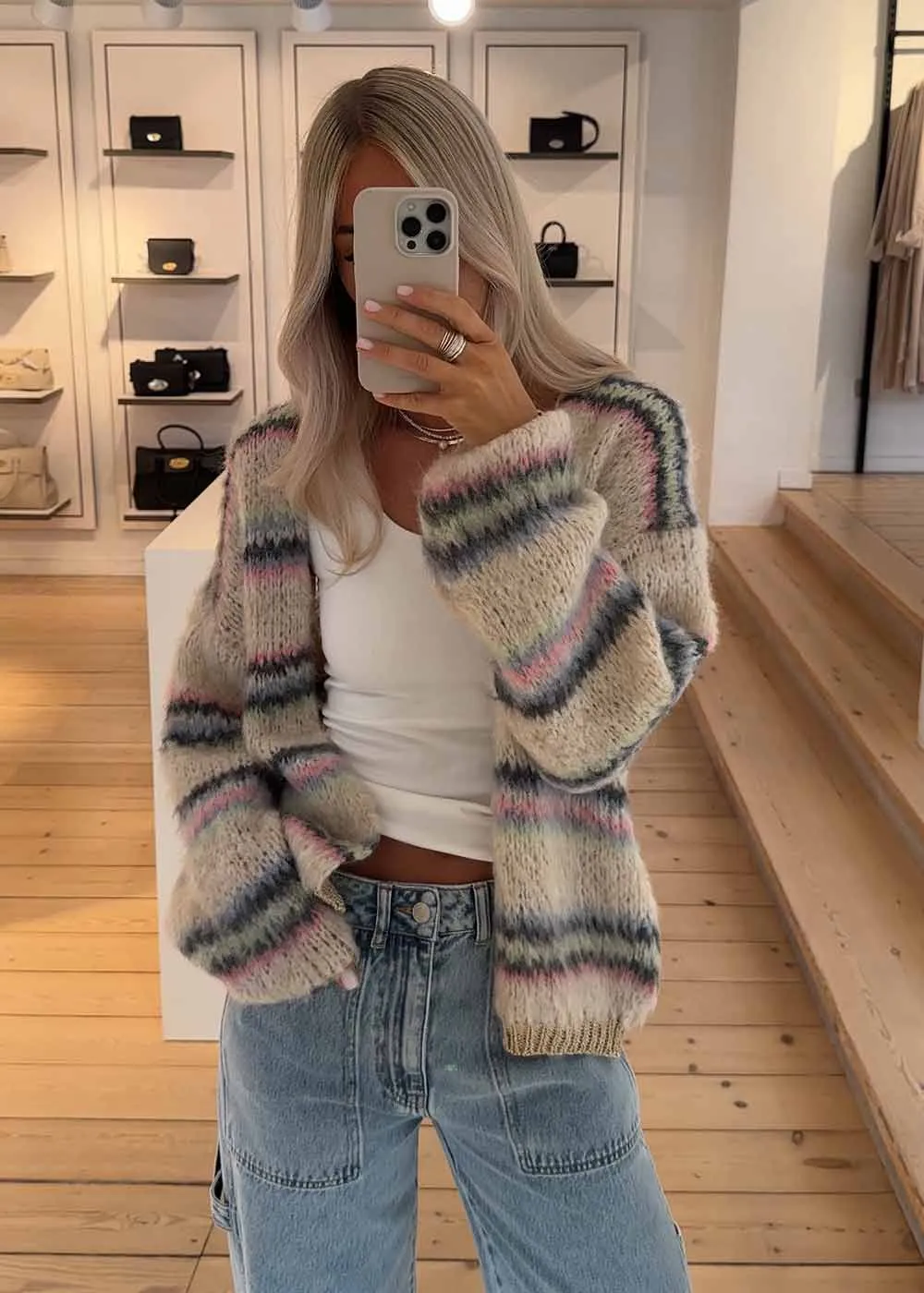 BCCAYENNE striped cardigan - Pastel