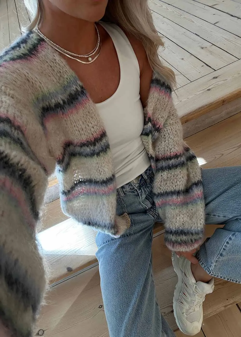 BCCAYENNE striped cardigan - Pastel