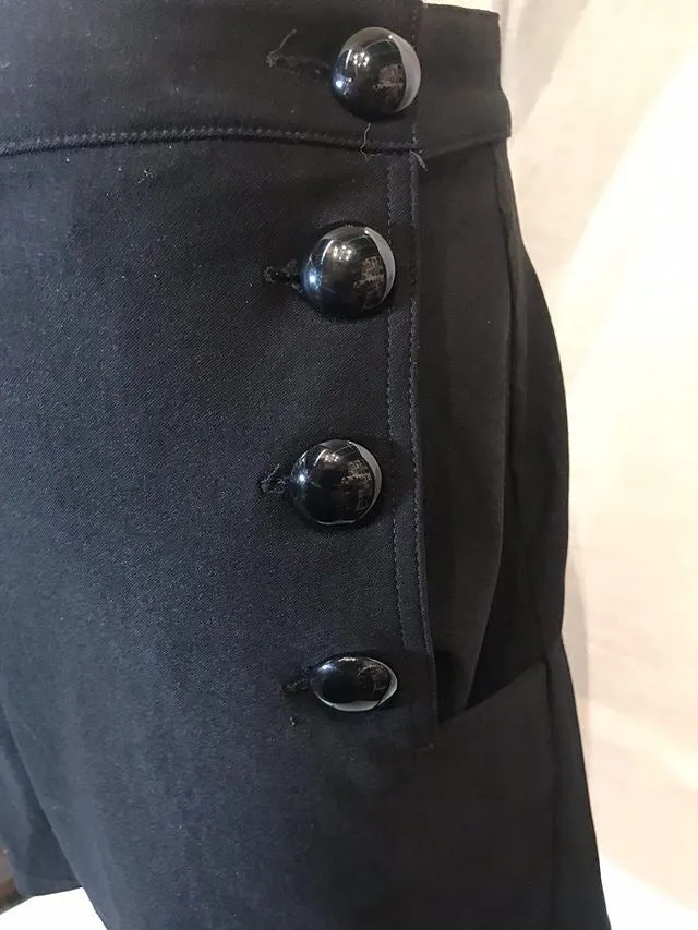 Black High Waist Sailor Shorts