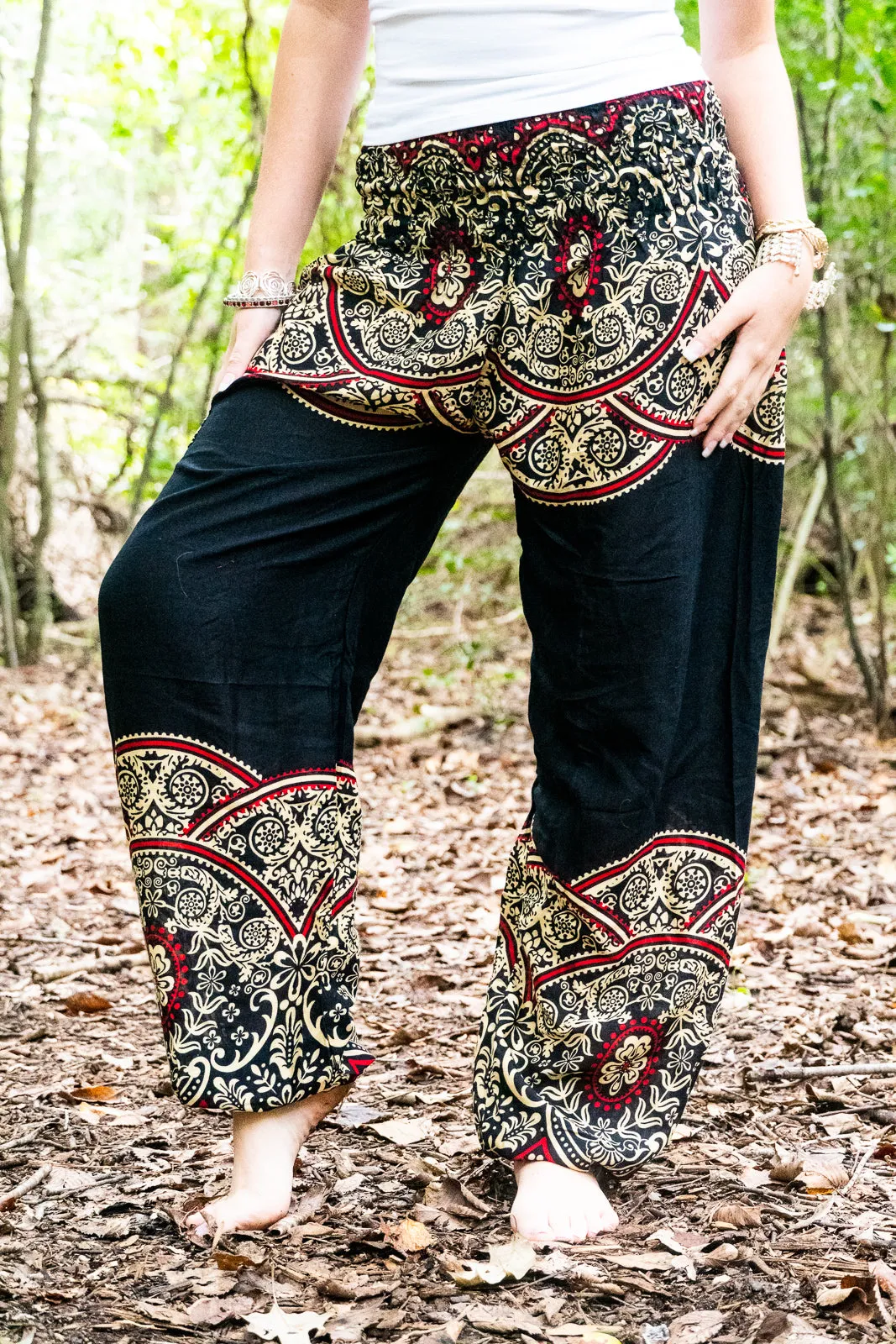 Black Luna Mandala Harem Pants