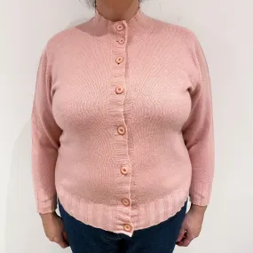 Blush Pink Cashmere Turtle Neck Cardigan Extra Large
