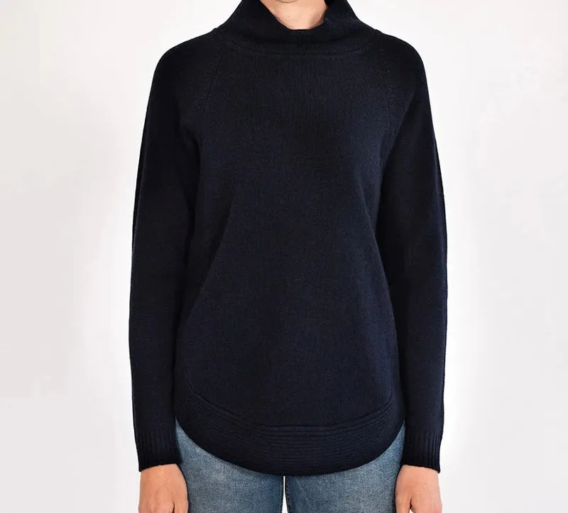 Bow and Arrow Funnel Neck Jumper Navy