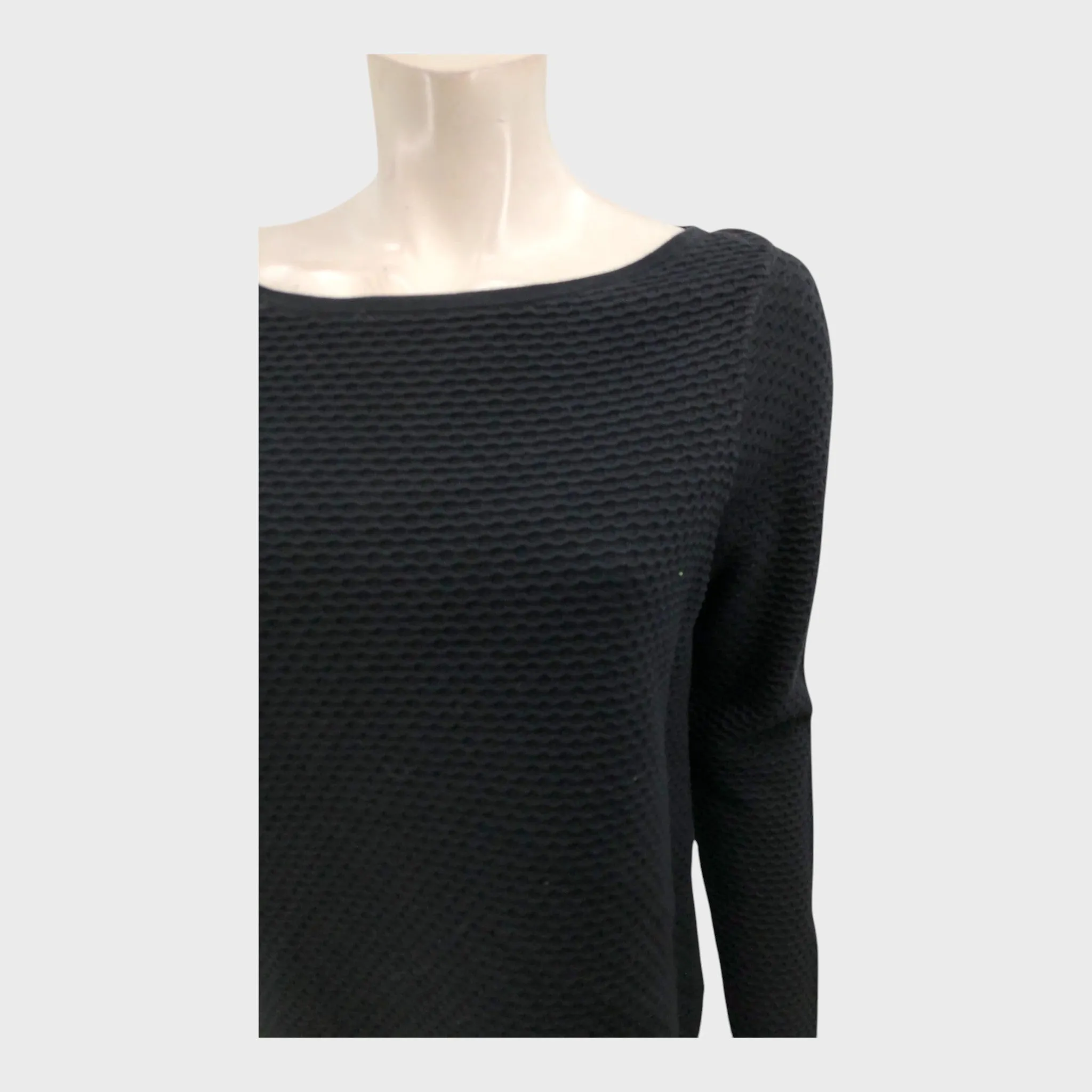 Branded Black Stitch Hem Knitted Jumper - Size 12