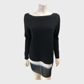 Branded Black Stitch Hem Knitted Jumper - Size 12